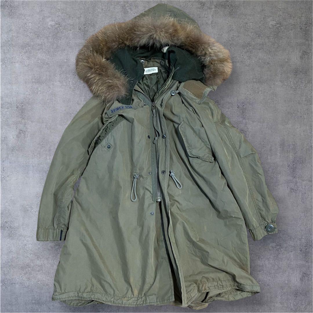 AVIREX USA 70s モッズコート カーキ L キルティングライナー