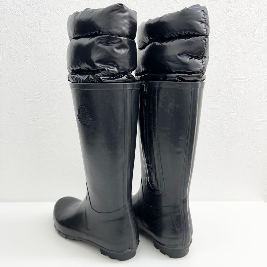 【中古良品】正規店購入品 モンクレール ダウン レインブーツ ブラック 24cm