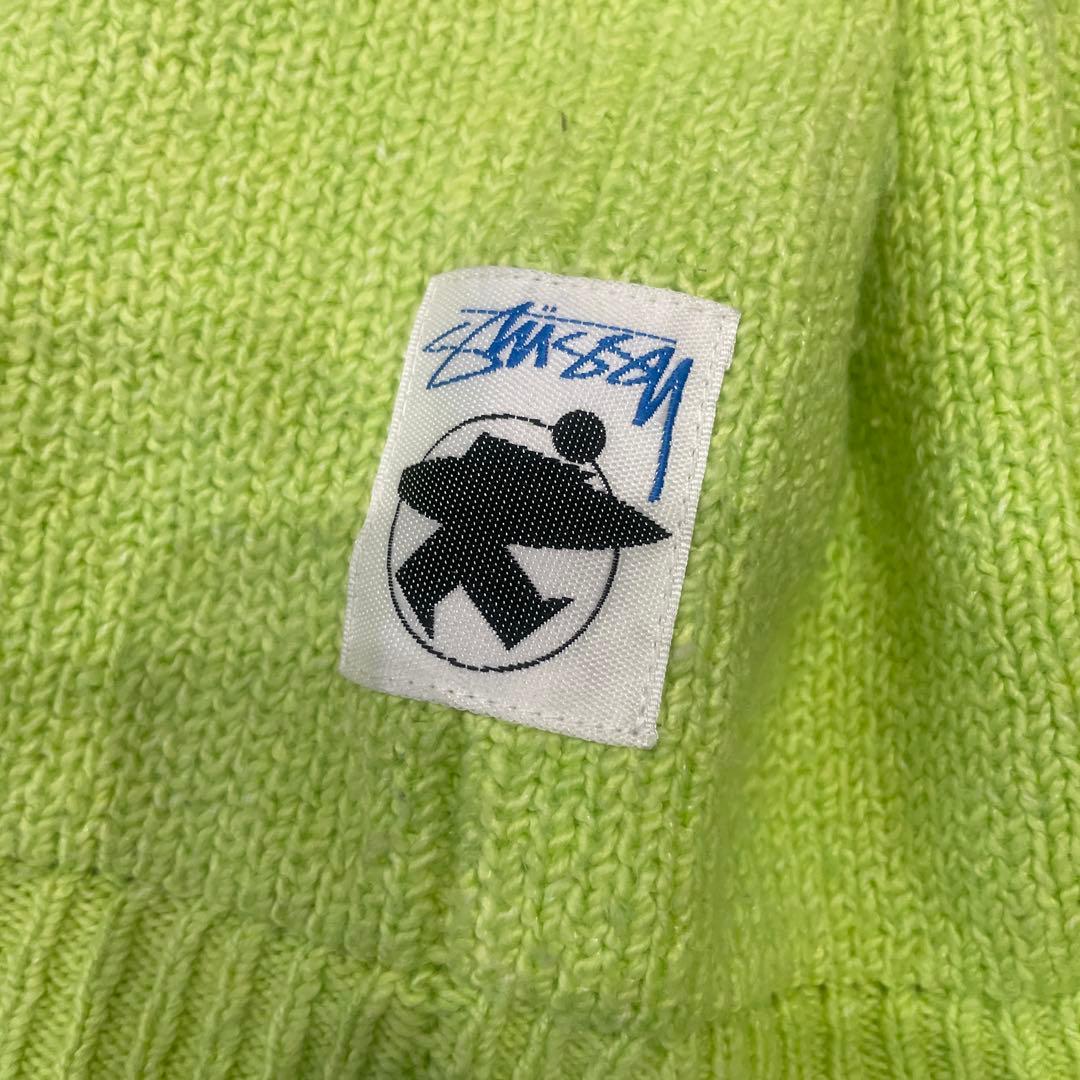Stussy ライムグリーン フルジップ セーター L