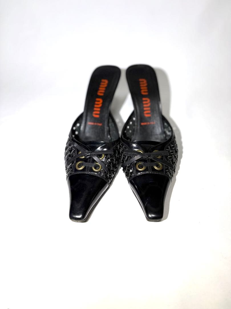 miu miu ブラックミュール