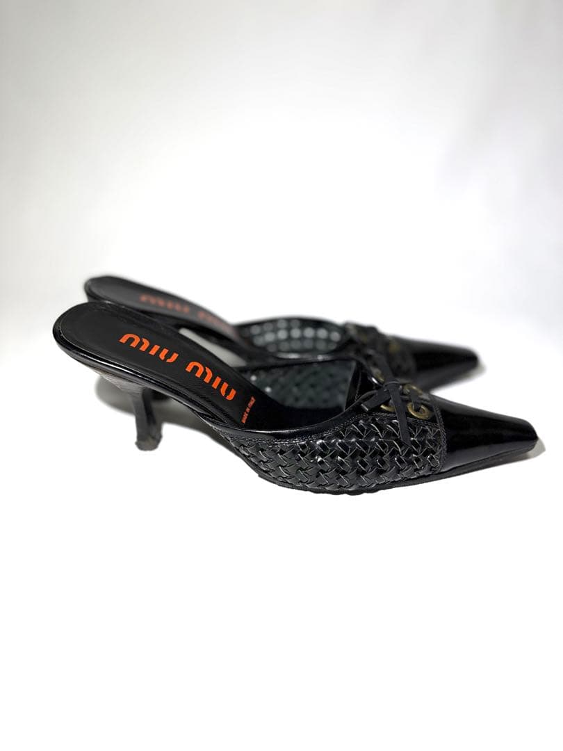 miu miu ブラックミュール