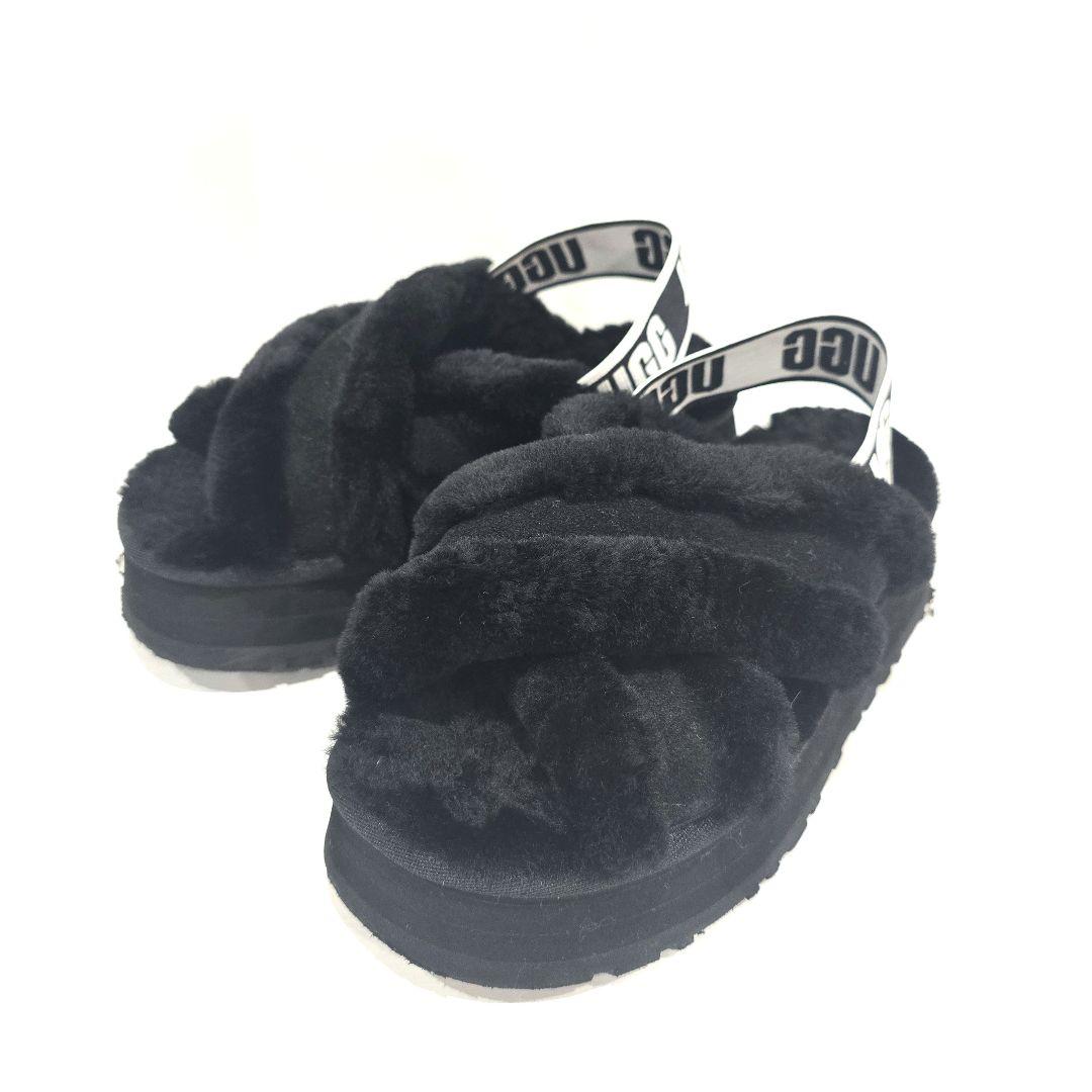 UGG アグ ファーサンダル ディスコ クロス スライド 厚底サンダル 22cm