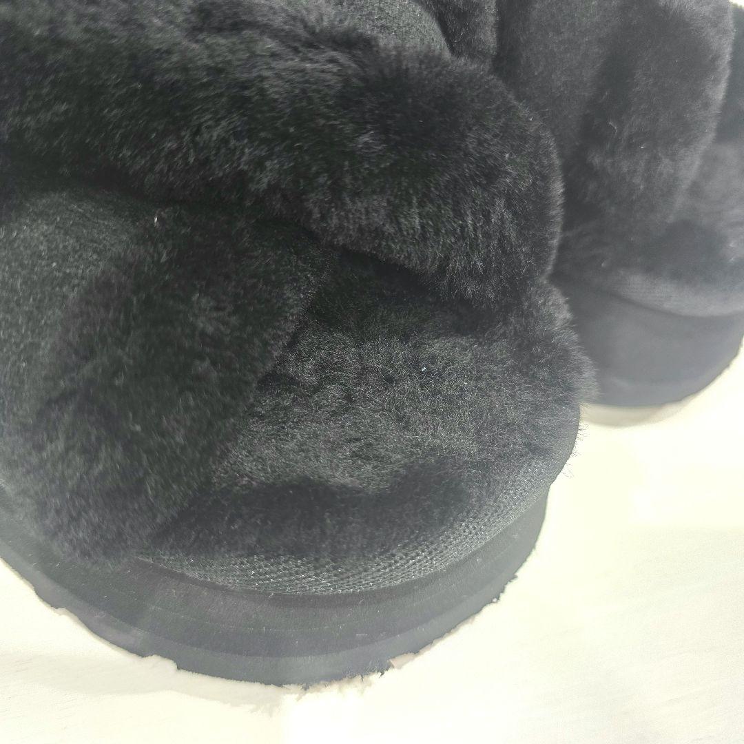 UGG アグ ファーサンダル ディスコ クロス スライド 厚底サンダル 22cm
