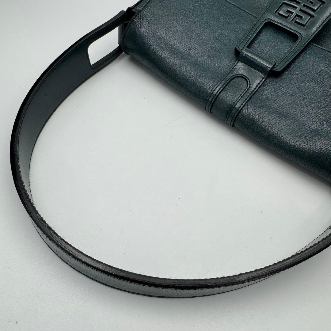 ジバンシー 4Gロゴ レザー ハンドバッグ ショルダーバッグ 肩掛け 濃緑