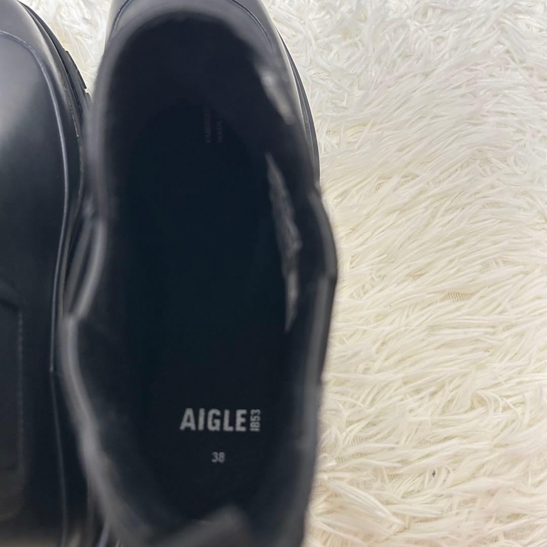 エーグル　ソフトレイン2 ラバーブーツ　サイドゴア　ブラック　38 24センチ