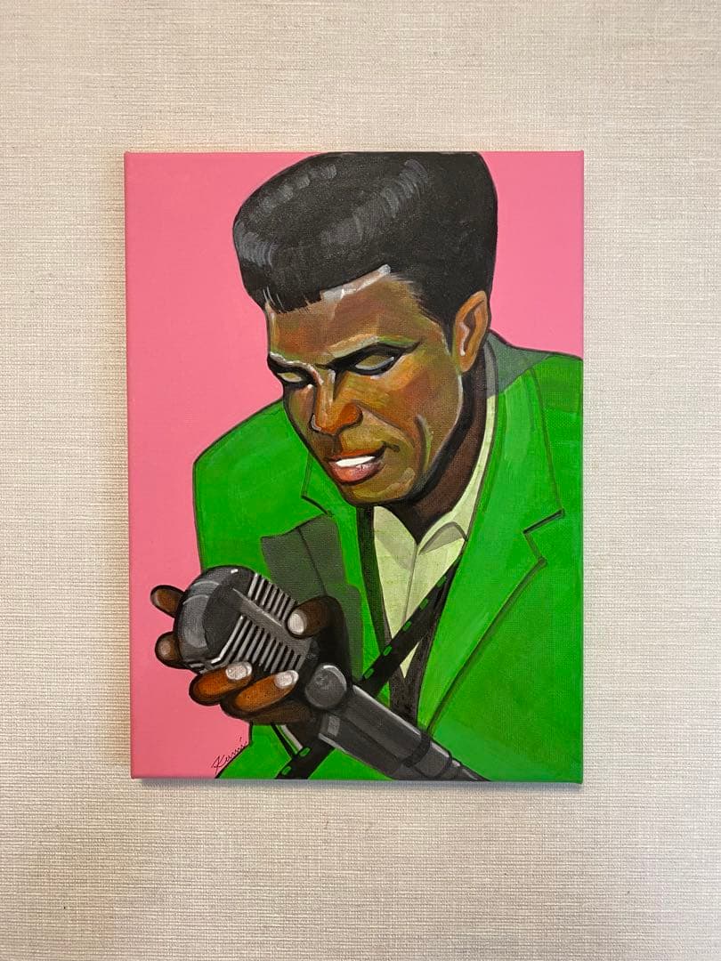 ソウルミュージシャンのグラフィックアート（緑色）