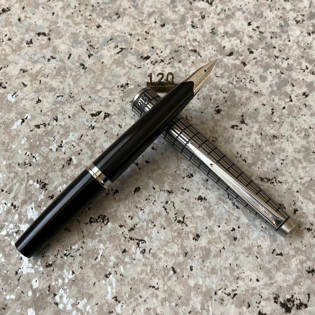 #120 オーバーホール済み 万年筆 PILOT 半格子 Elite 14k