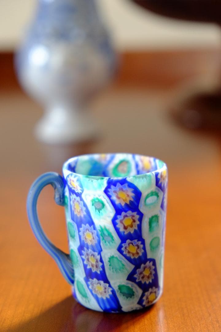 ミルフィオリ カップ＆ソーサー グラス 吹きガラス 作家 飯塚亜裕子 ムリーニ