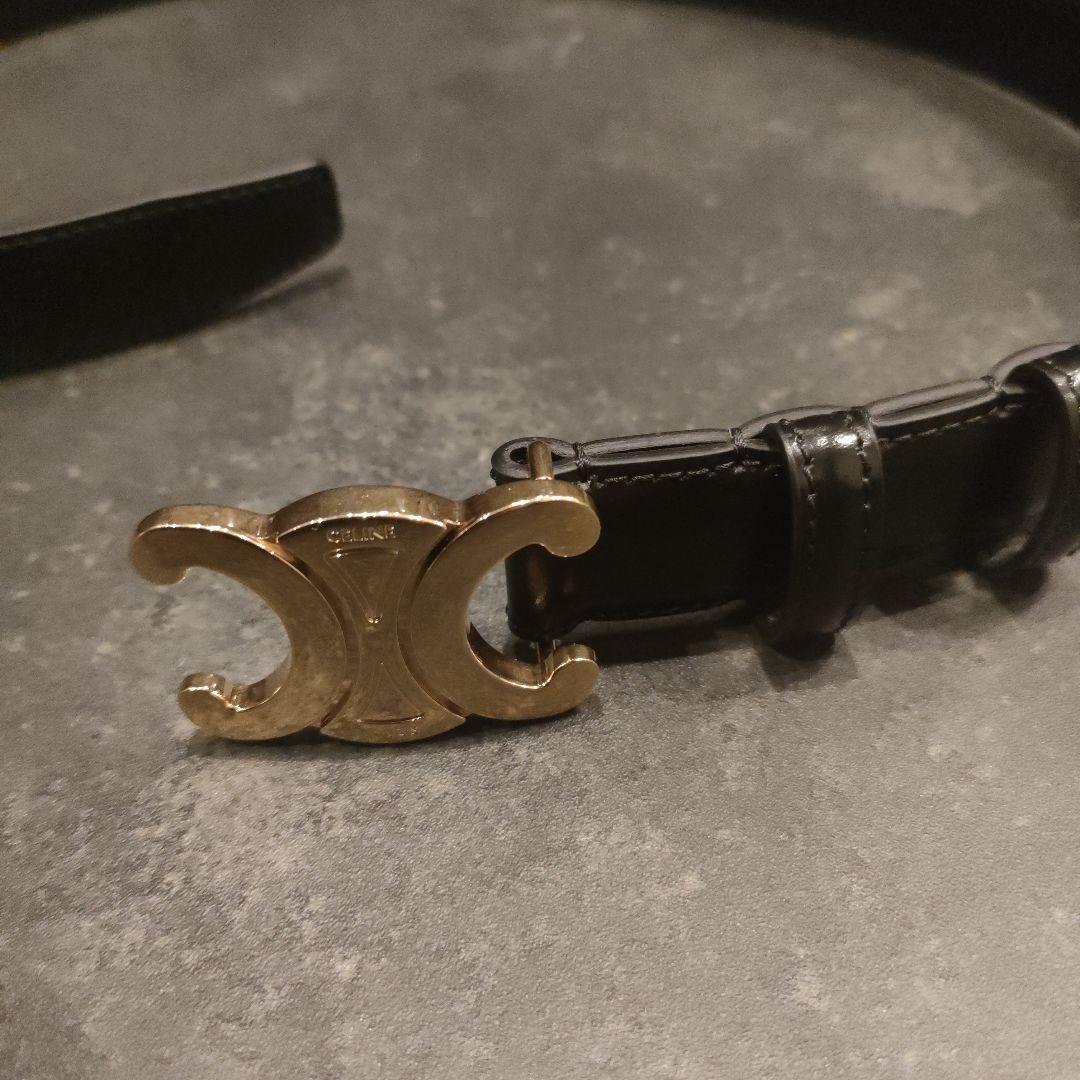 れ*ん様 CELINE ブラックベルト ゴールドバックル