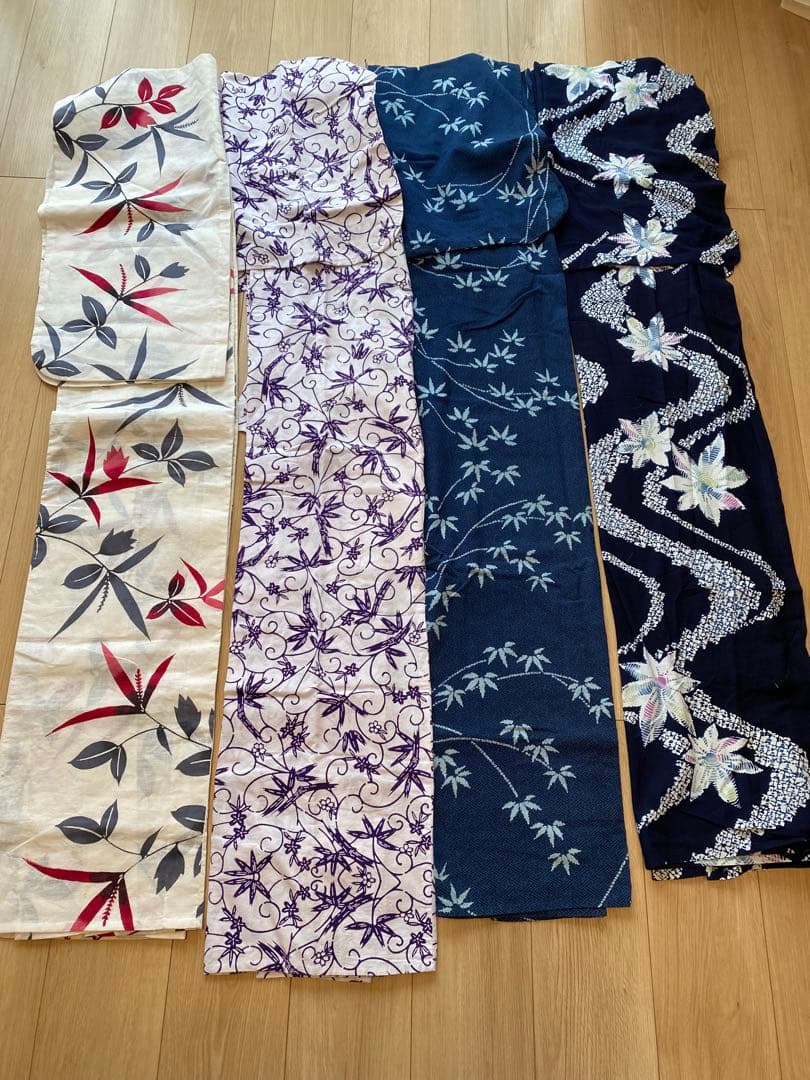 浴衣まとめ売り　7枚　浴衣　絞り柄　アンティーク