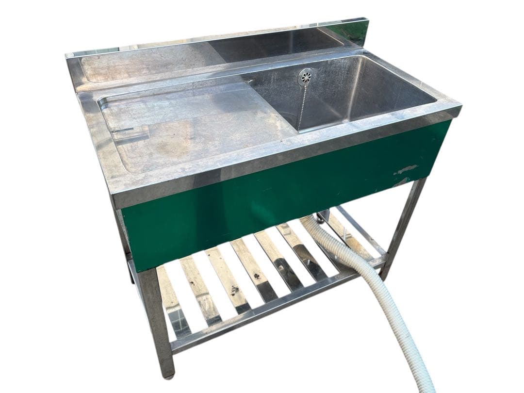 店舗用品 厨房用品 台付1槽シンク900×450 ×800×90