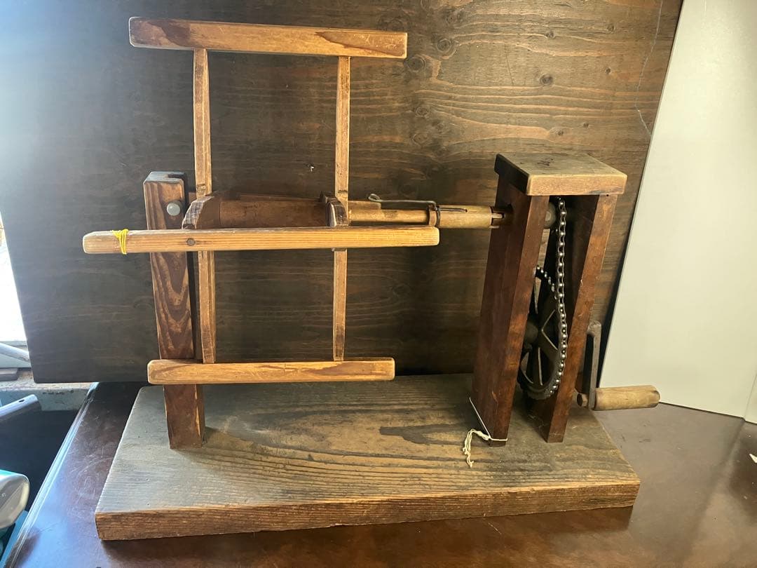 稀少/アンティーク/当時物/蔵出し/古道具/鉄製/糸巻き機/糸巻き/歯車/