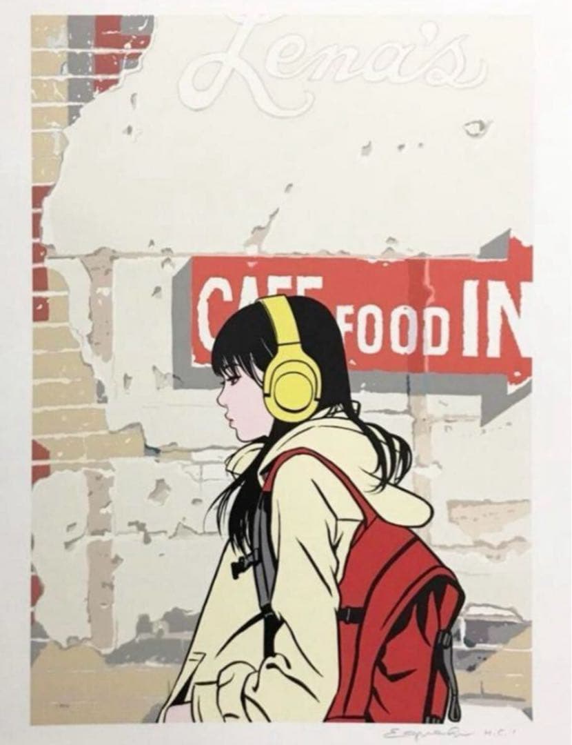 江口寿史 版画 カイカイキキ 直筆サインシリアル村上隆シルクスクリーン限定100