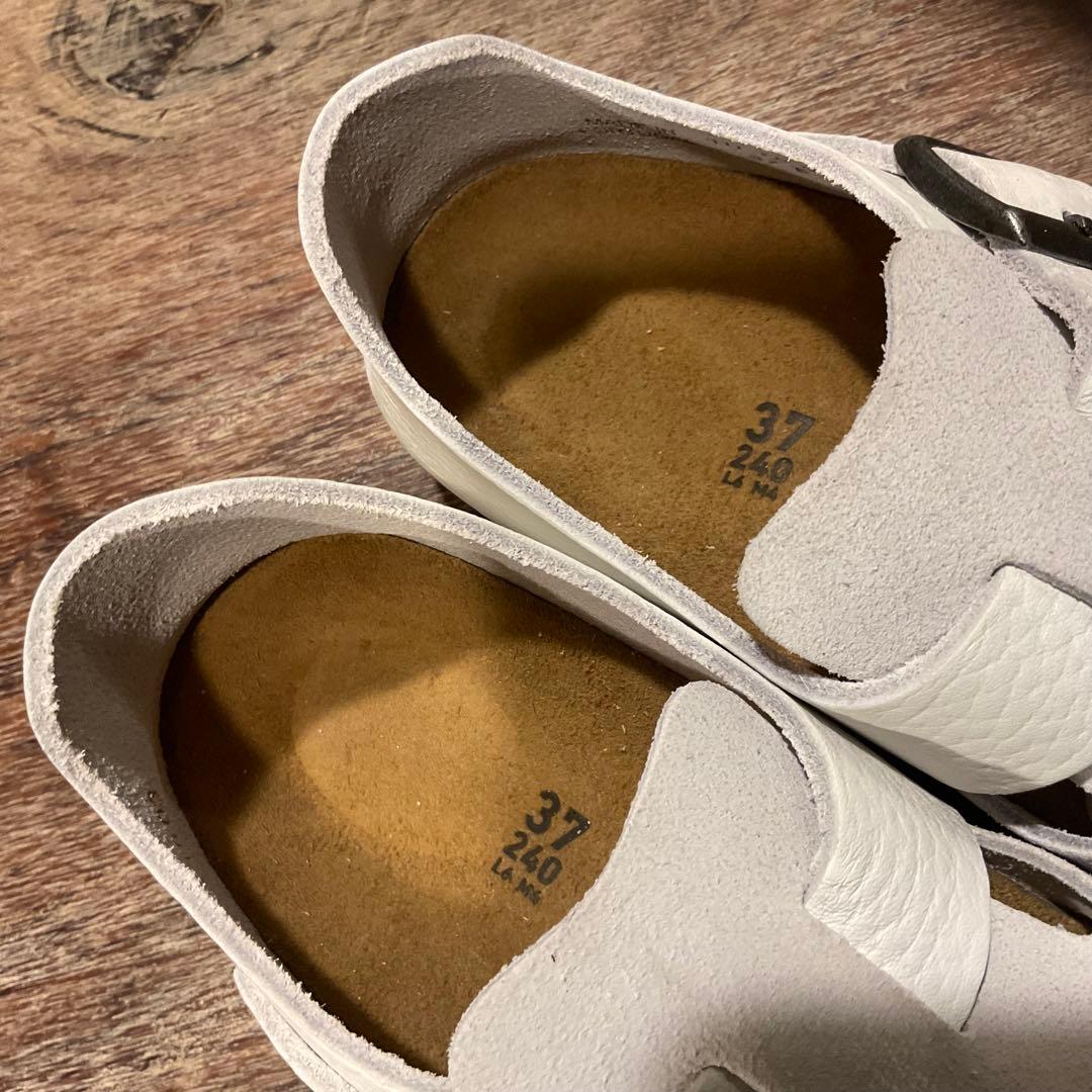 ほぼ新品！ビルケンシュトック ロンドン ホワイト レザー スエード サンダル