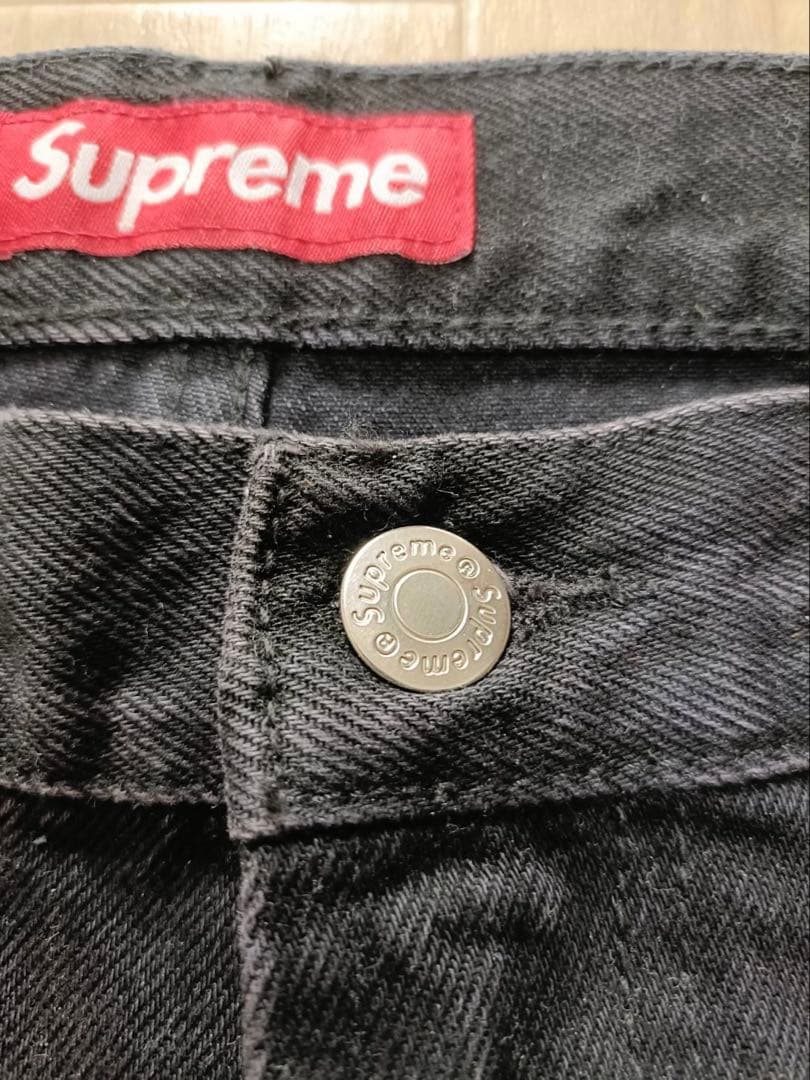 34:Supreme Baggy Jean 25SS Black バギージーンズ