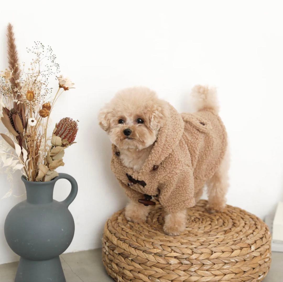 モンシェリ　ダッフルコート　犬服　ベージュSサイズ