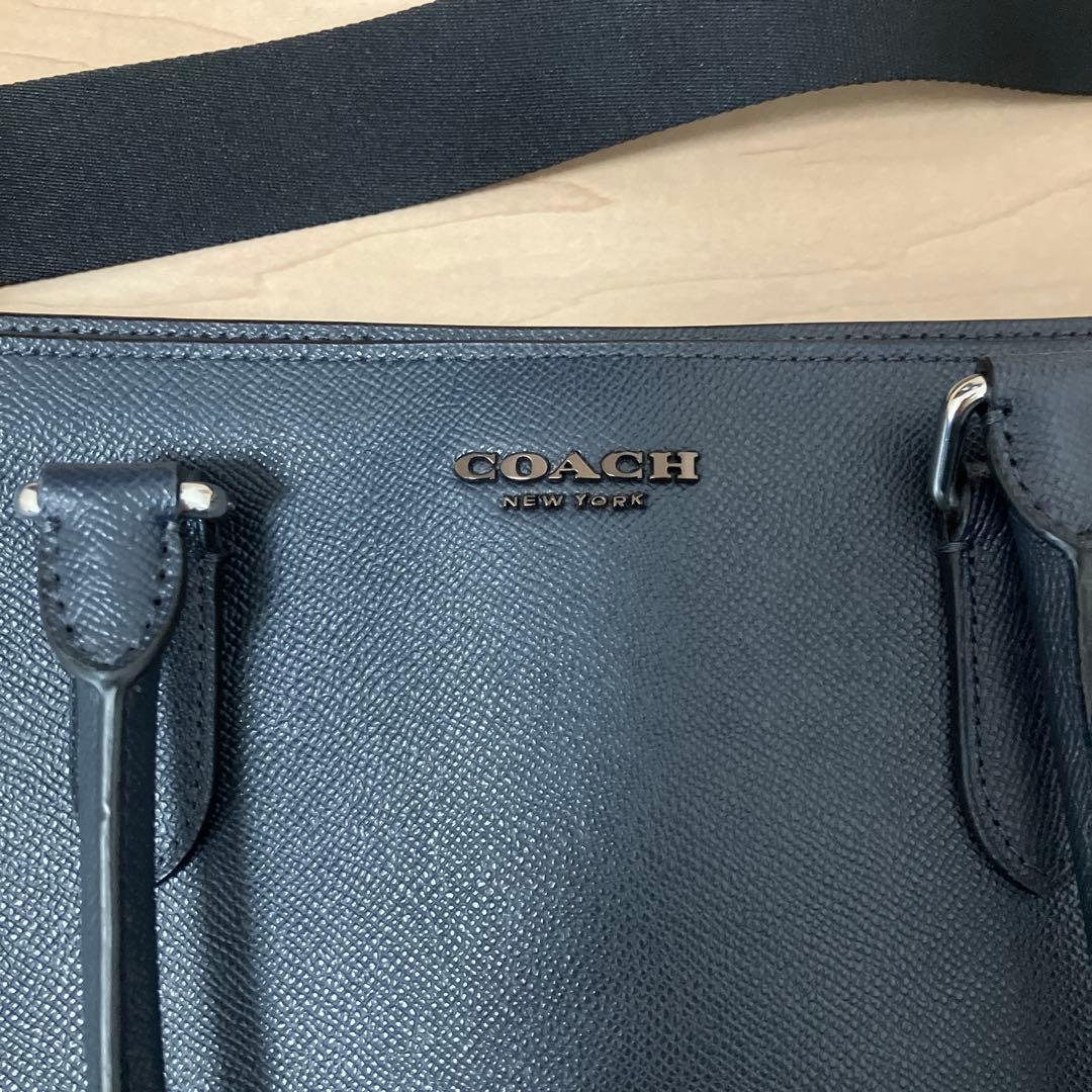 COACH ビジネスバッグ ネイビー　レザー トートバッグ