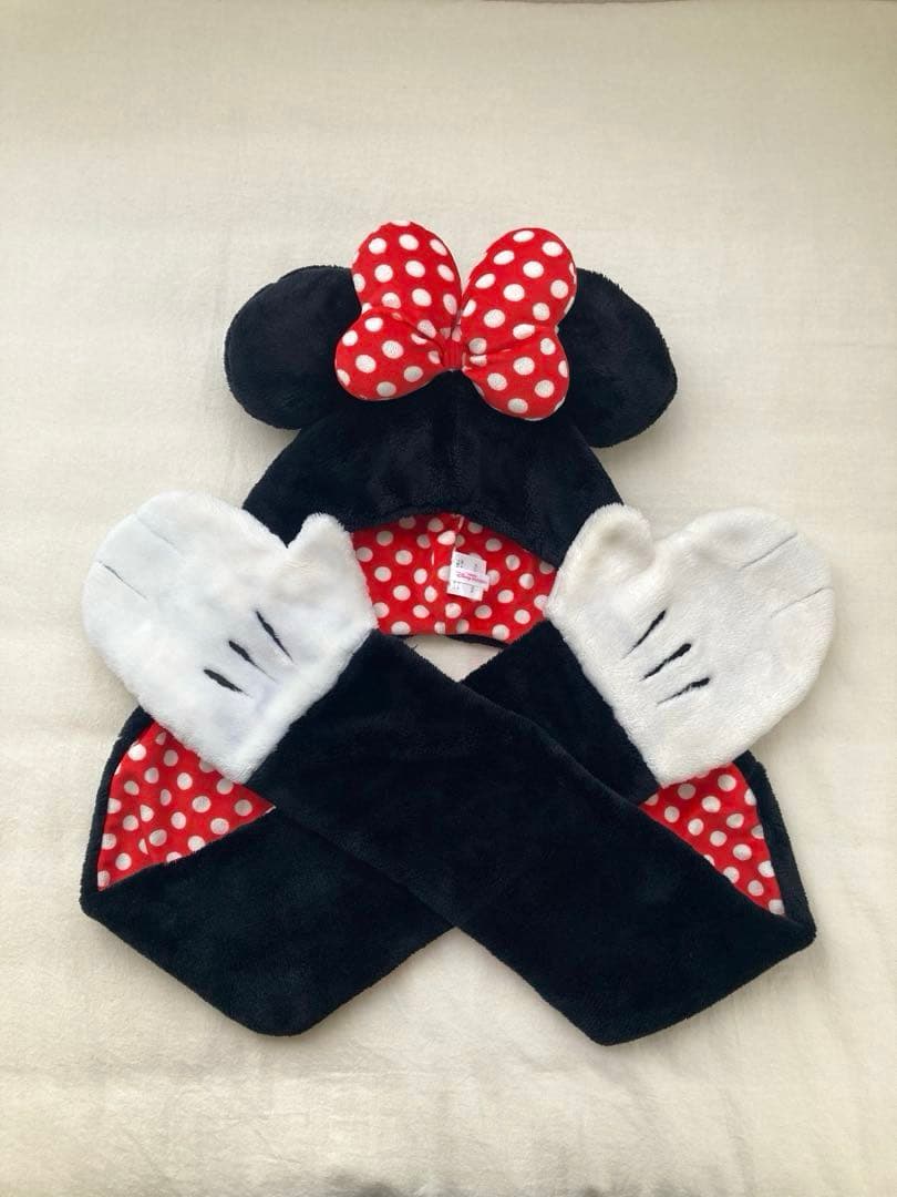 ディズニー ミニー マフラーキャップ ファンキャップ マフラー 手袋