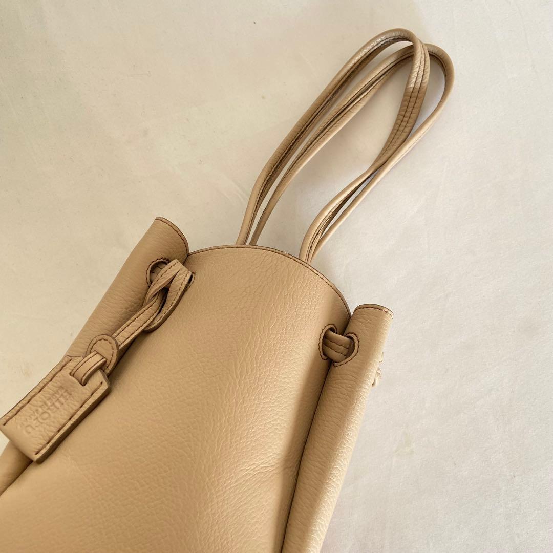 完売カラー✨HIROFU ヒロフ ロシェ レザーショルダーバッグ S ティー