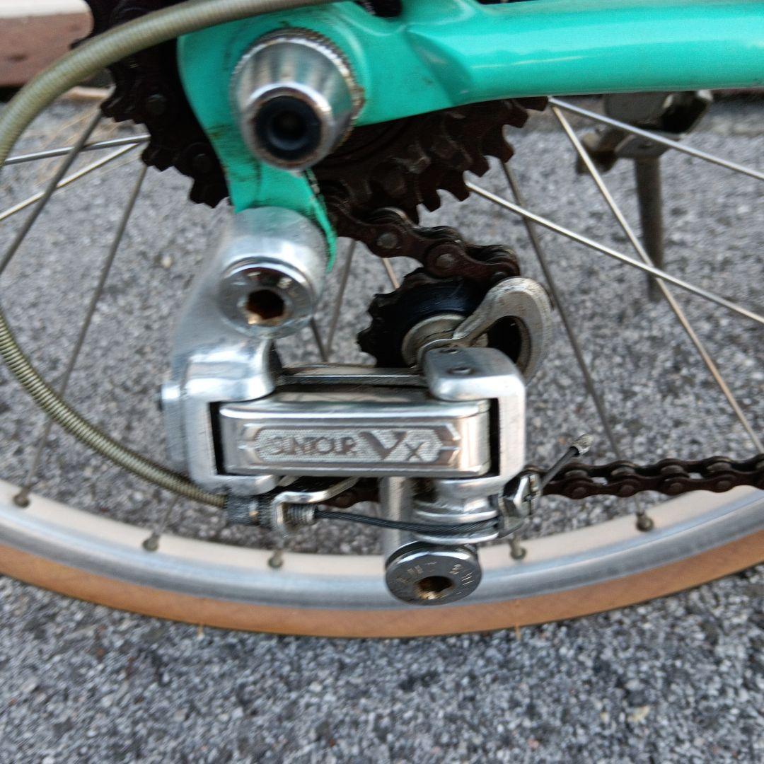 ターコイズ スチールフレーム 小径自転車