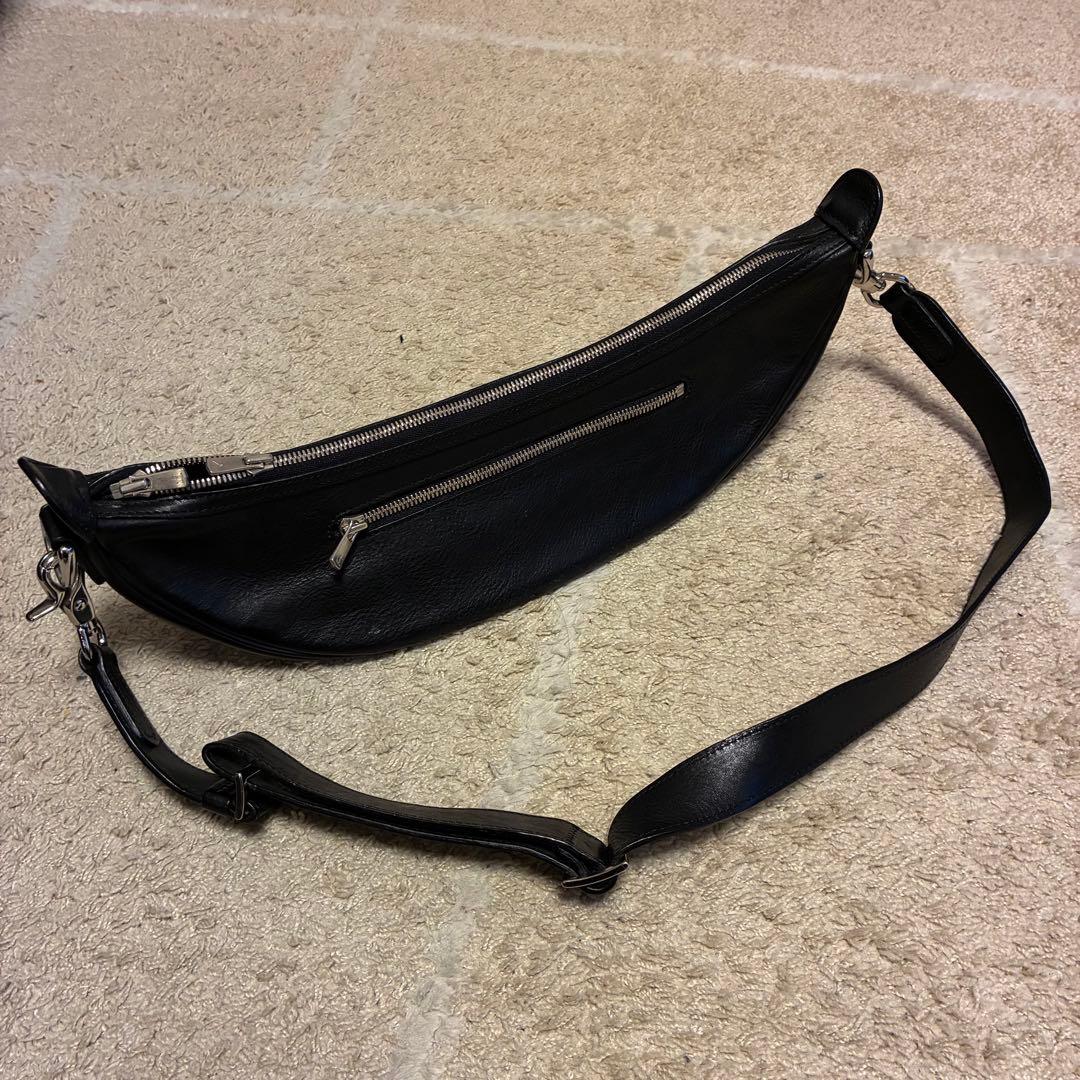 【美品】東京上野　万双　レザー　ショルダーバッグ　黒