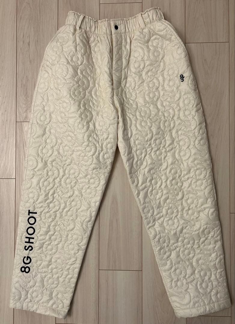 8G SHOOT ロゴキルティング中綿入りパンツ -OFF WHITE-