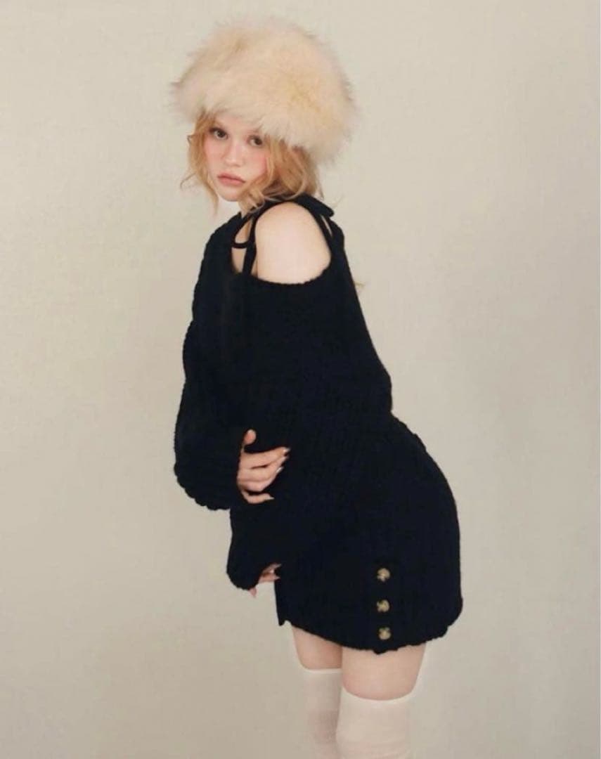 【試着のみ正規品】ANDMARY ミアリボンニットドレス