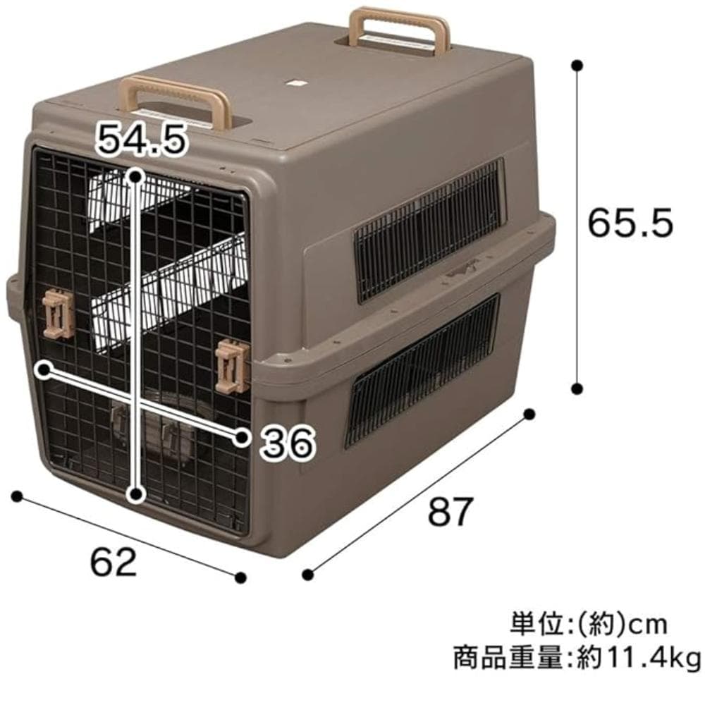 アイリスオーヤマ ペットキャリー 猫 キャリー 大型犬用 ブラウン Lサイズ
