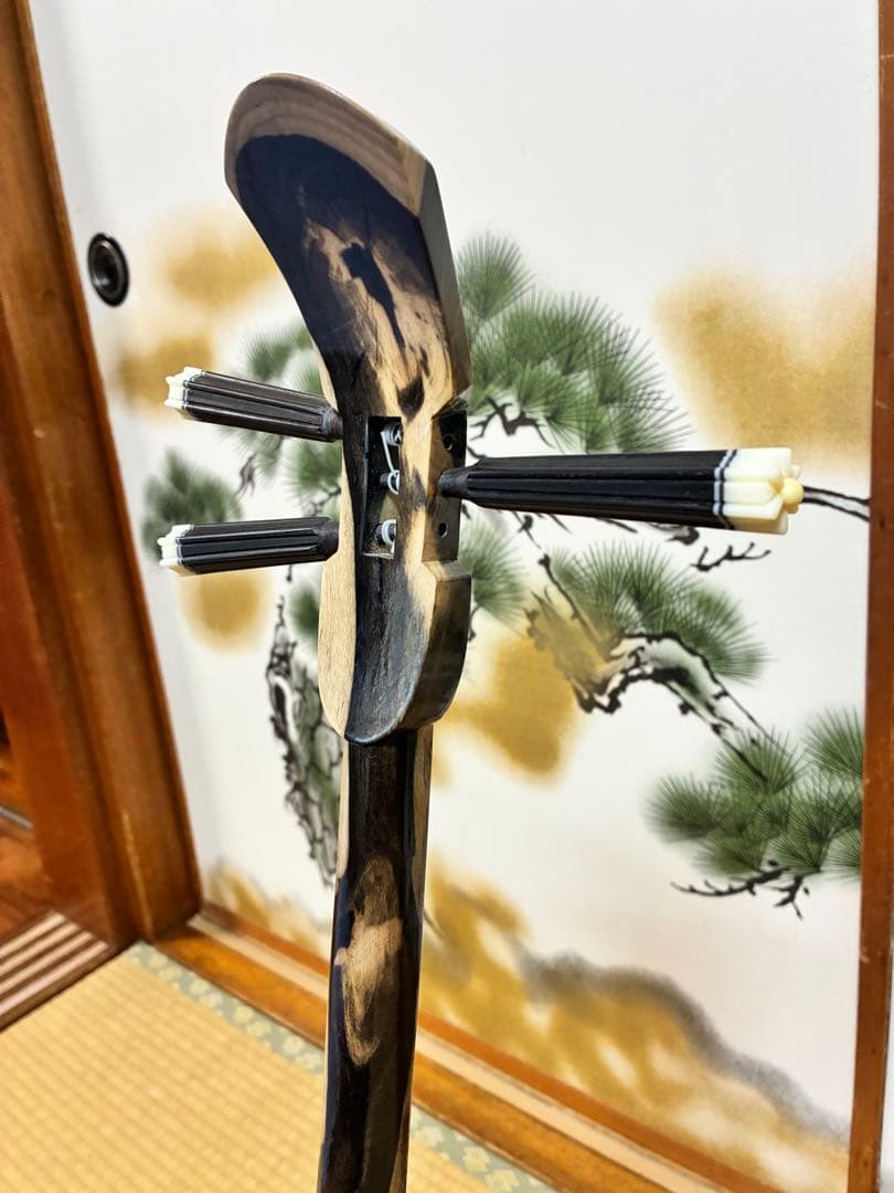 沖縄三線　伊江島クルチ(黒木) ユナー！与那城型　本皮一枚張り