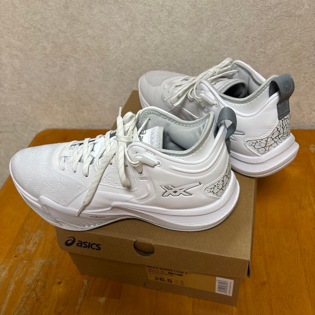シューズ(男性用) NOVA SURGE LOW2 asics 26.5 US8.5 white