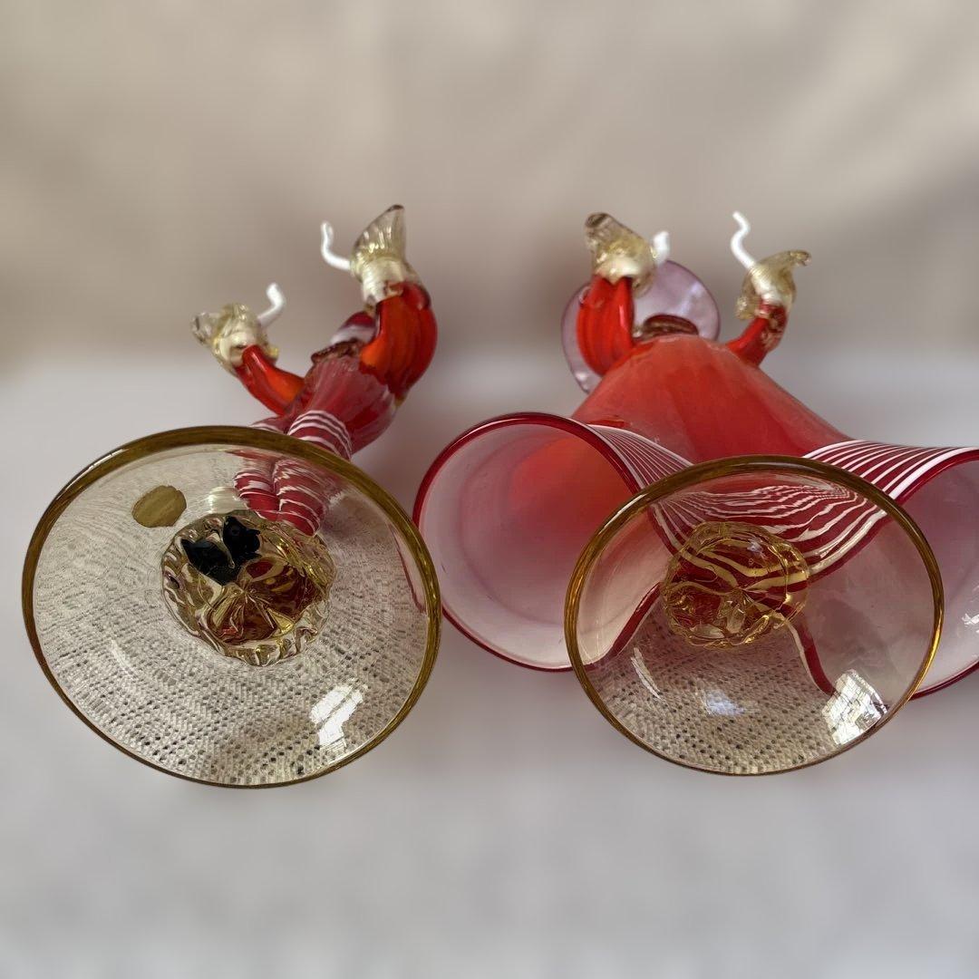 ベネチアングラス　ペア人形　ムラーノ　アンティーク