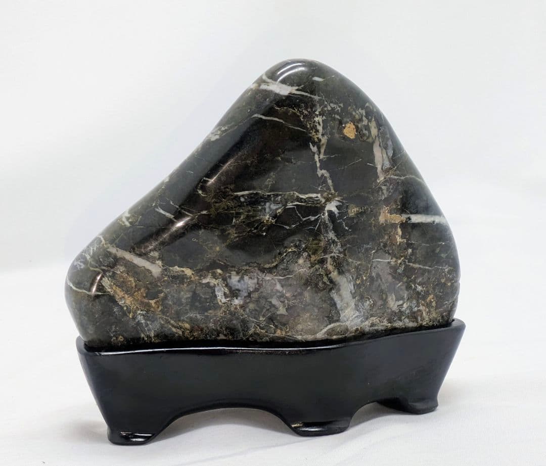 h*o様 菊花石　糸菊の紅白花　孔雀系母岩　山形　根尾 鑑賞石 水石 自然石　木