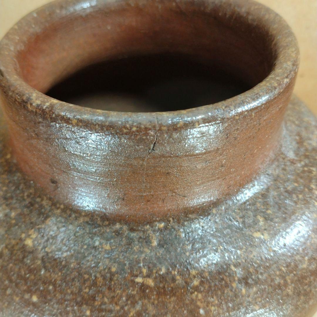 越前花入裏千家十六代 坐忘斎 書付箱 古越前(推定江戸期) 蹲 壷 六古窯