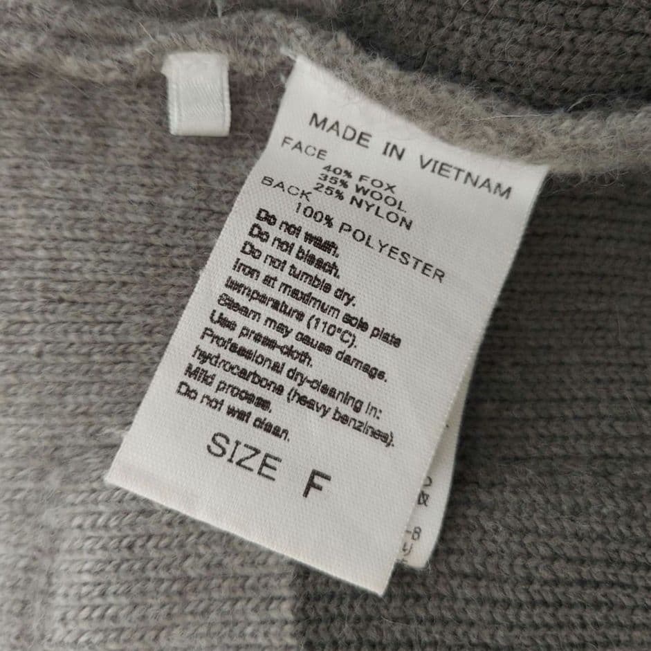 美品✨アダムエロペ　ダブルフェイスファーニットカーディガン ベージュ