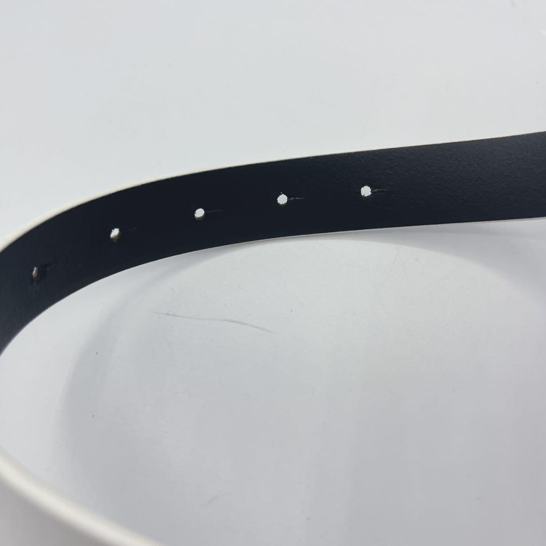 未使用 ディーゼル Dロゴバックル ベルト 80 本革　ホワイト　白