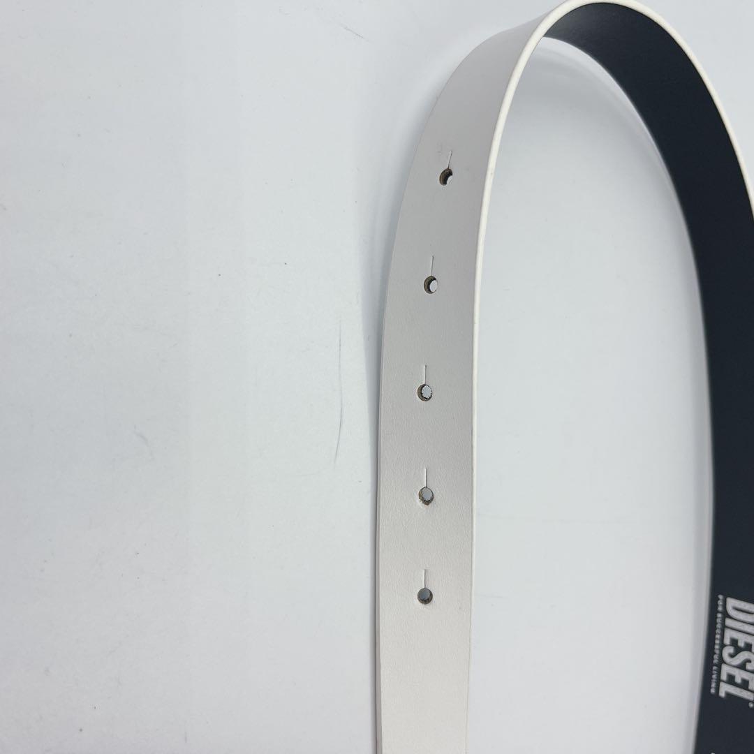 未使用 ディーゼル Dロゴバックル ベルト 80 本革　ホワイト　白