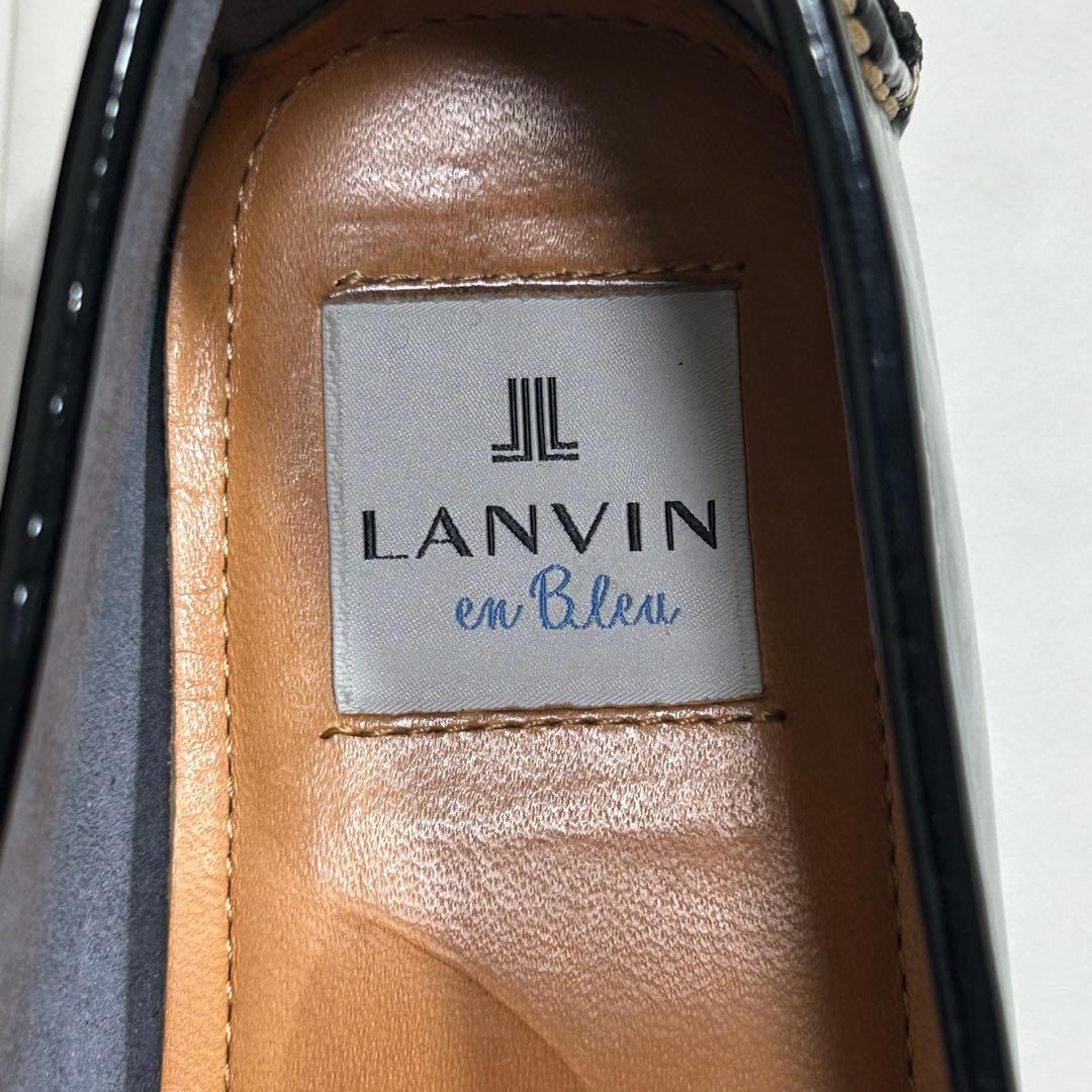 LANVIN en Bleu ローファー モカシン エナメル リボン 24cm