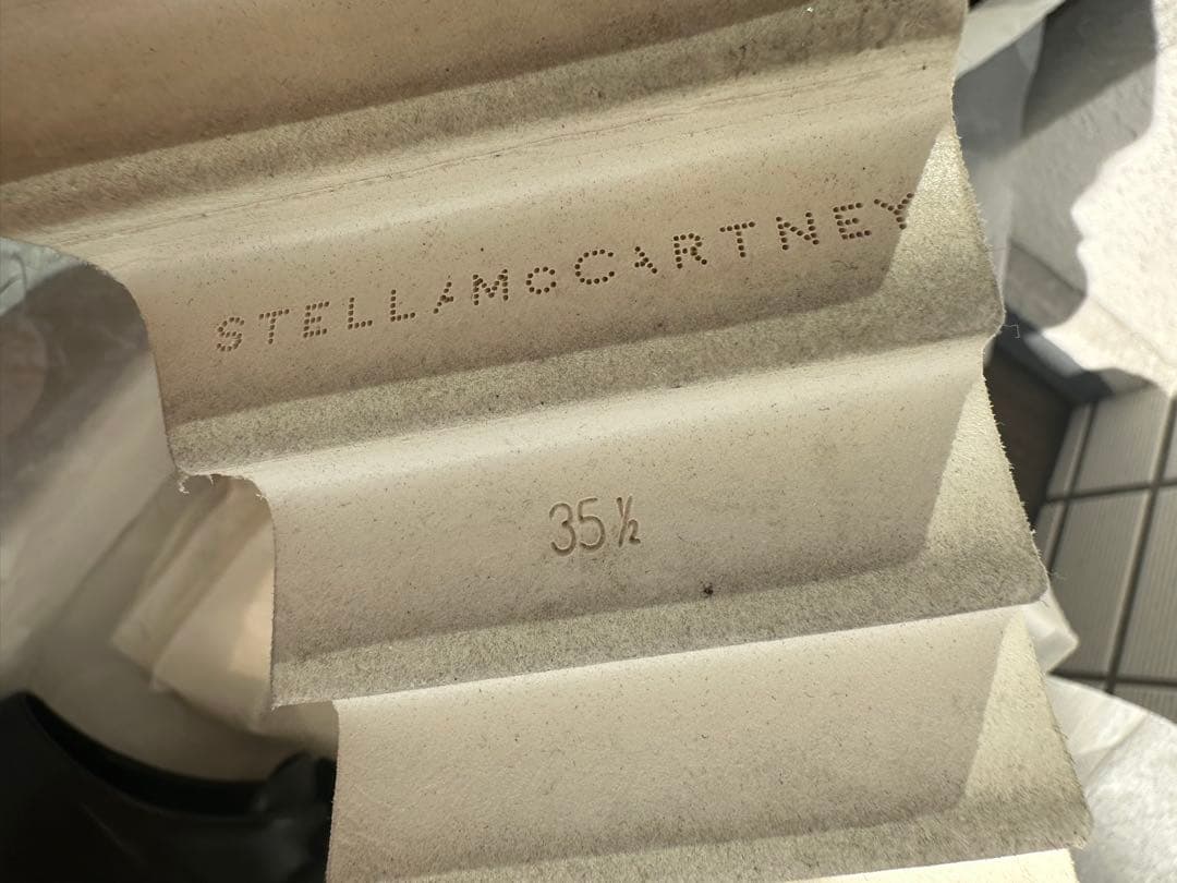 ステラマッカートニー エリス 35.5 黒 レザー 厚底 レースアップシューズ