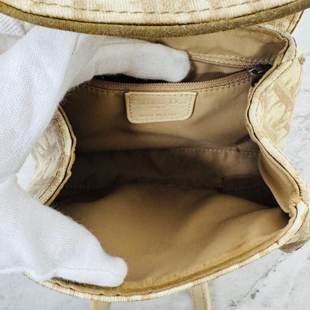 ✨Dior✨ディオール✨CD✨トロッター柄✨ベージュ✨リボン✨ハンドバッグ✨