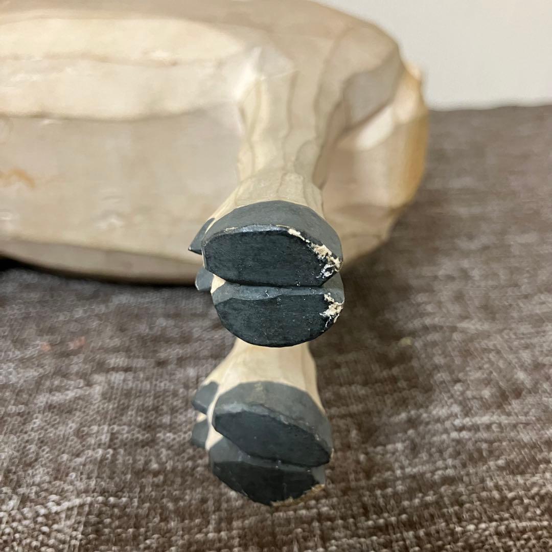 奈良一刀彫　鹿　木彫り人形　奈良蔵出　骨董　アンティーク　春日曼荼羅　おん祭り