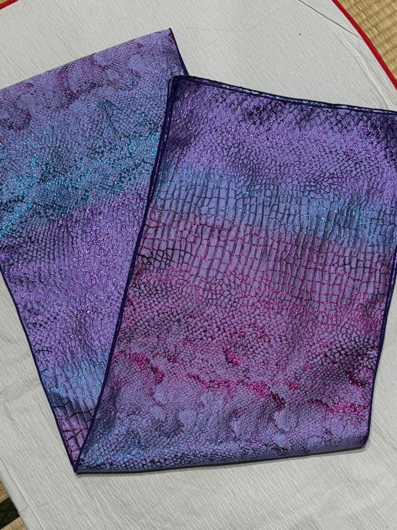 大人兵児帯　【ローズ】【クロコダイルパープル】セット