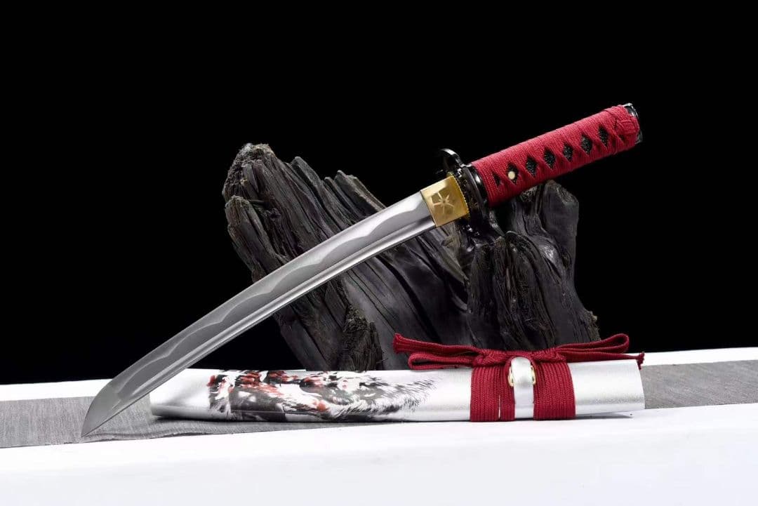 12寸中炭素鋼武士刀【血翎天狼】武具　刀装具　日本刀　模造刀 居合刀  短刀