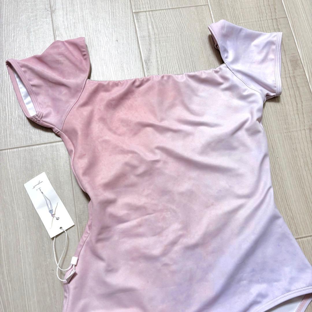 新品　majouet レオタード　ピンク　パープル　半袖　S グラデーション