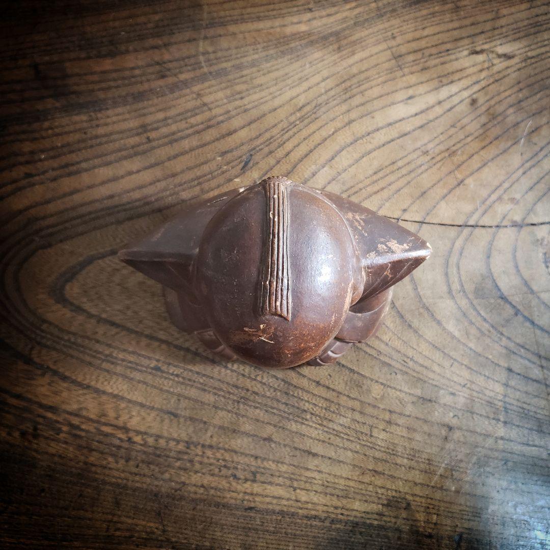 福助　古備前　貯金箱　縁起物　アンティーク　昭和レトロ　骨董品　明治　大正