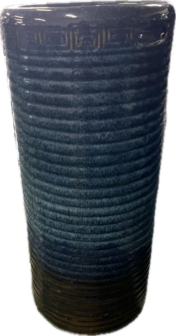 立ち火鉢 手炙り フラワーベース 花器 スタンド 陶器 藍色 紺 和風 レトロ