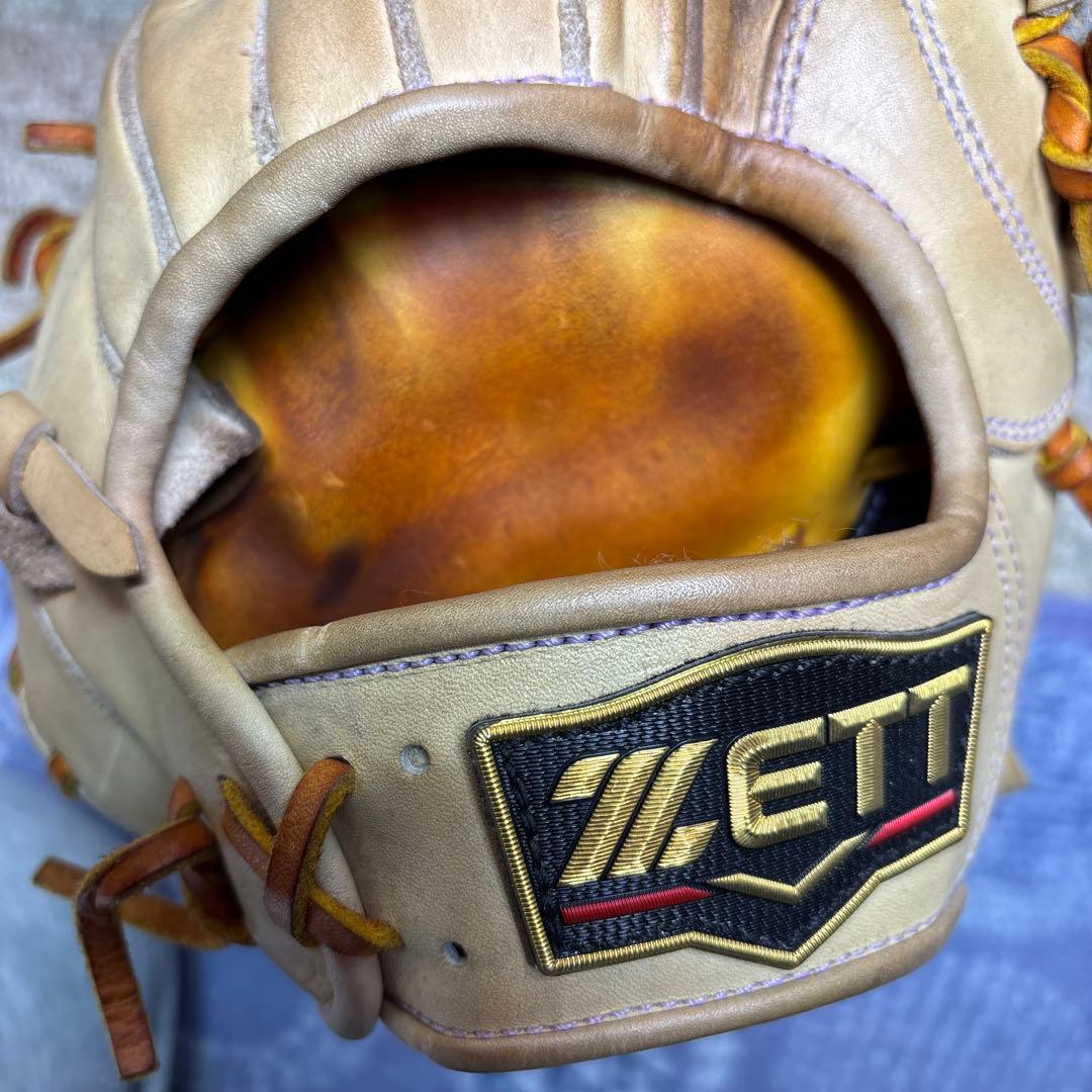 ZETT 硬式グローブ ベージュ 編み込み