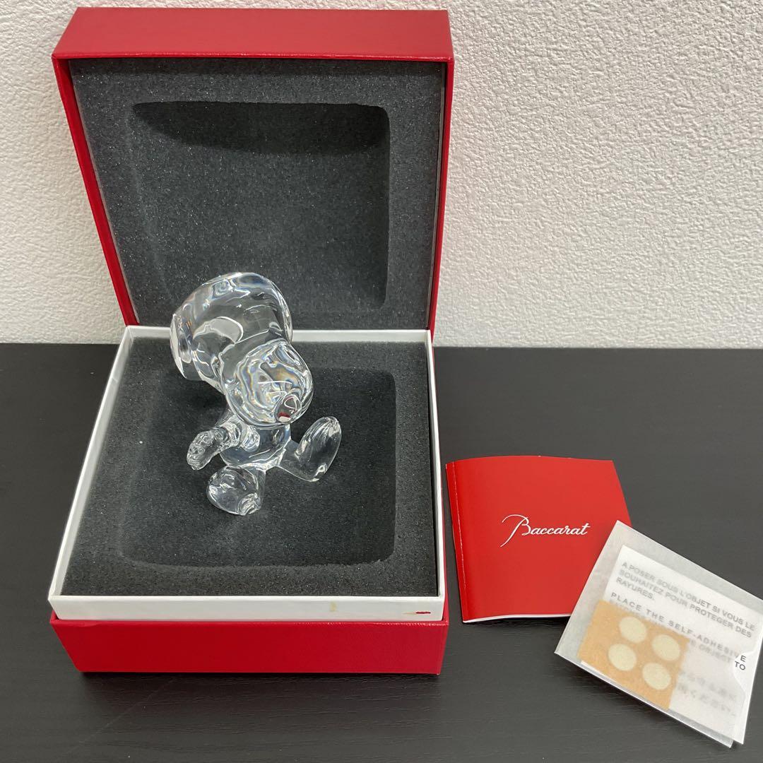 バカラ Baccarat スヌーピー オブジェ クリスタル 箱付き