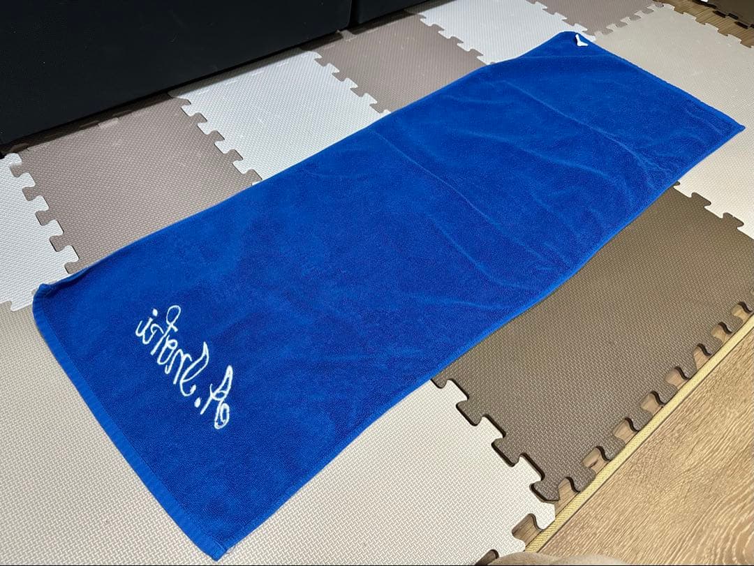 アントニオ猪木　青タオル　ネーム刺繍　レア希少