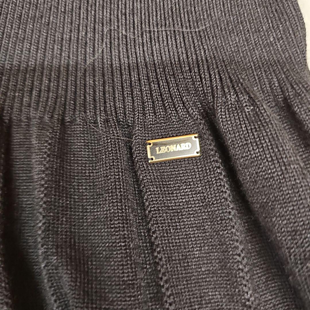 美品　LEONARD＊カミシヤ、シルク混 の上質な膝丈ワンピース