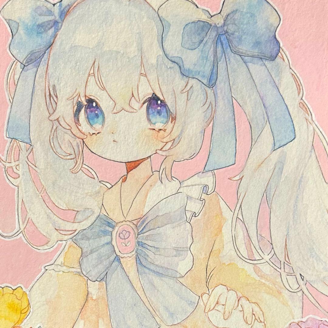 ホ*ビ様 手描きイラスト　ピンク